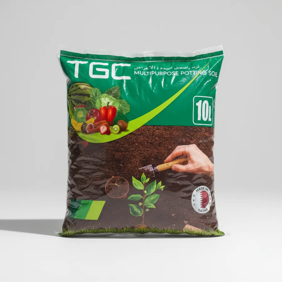 AI studio product photo of a potting soil bag