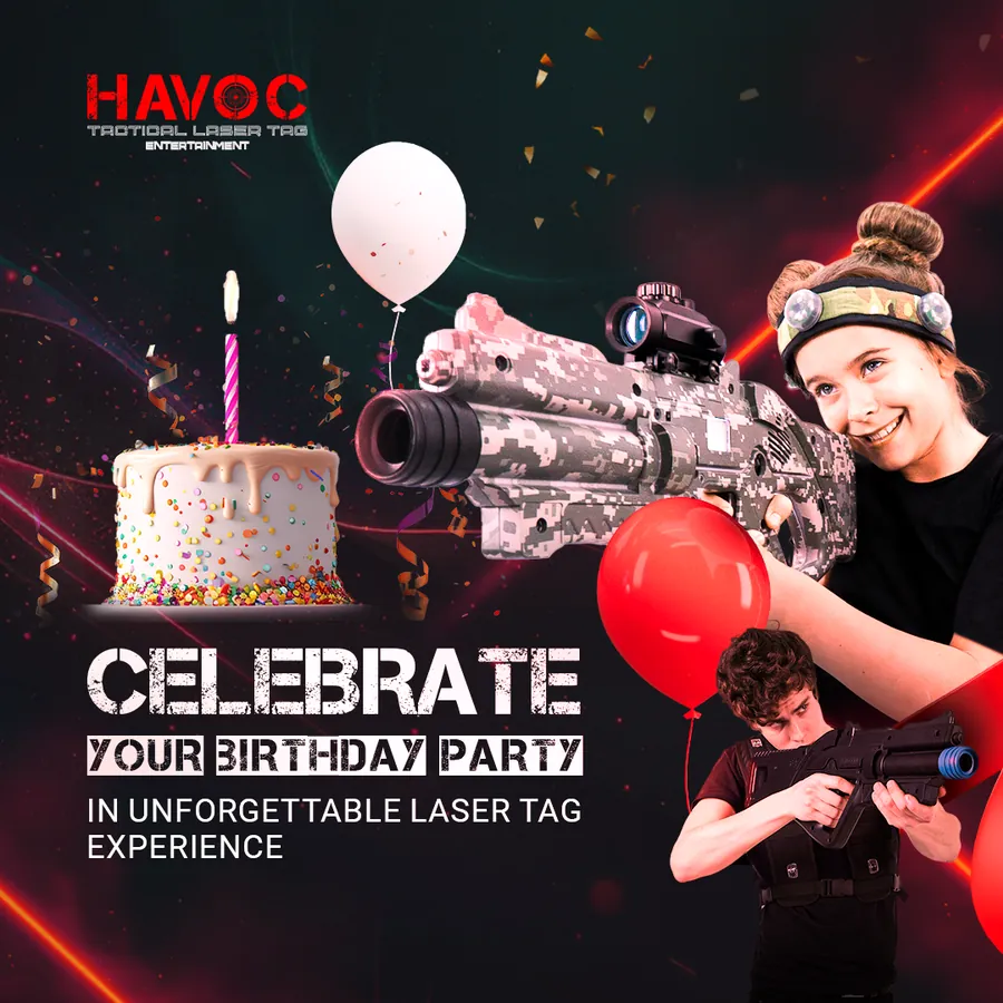 HAVOC laser tag birthday party carousel cover