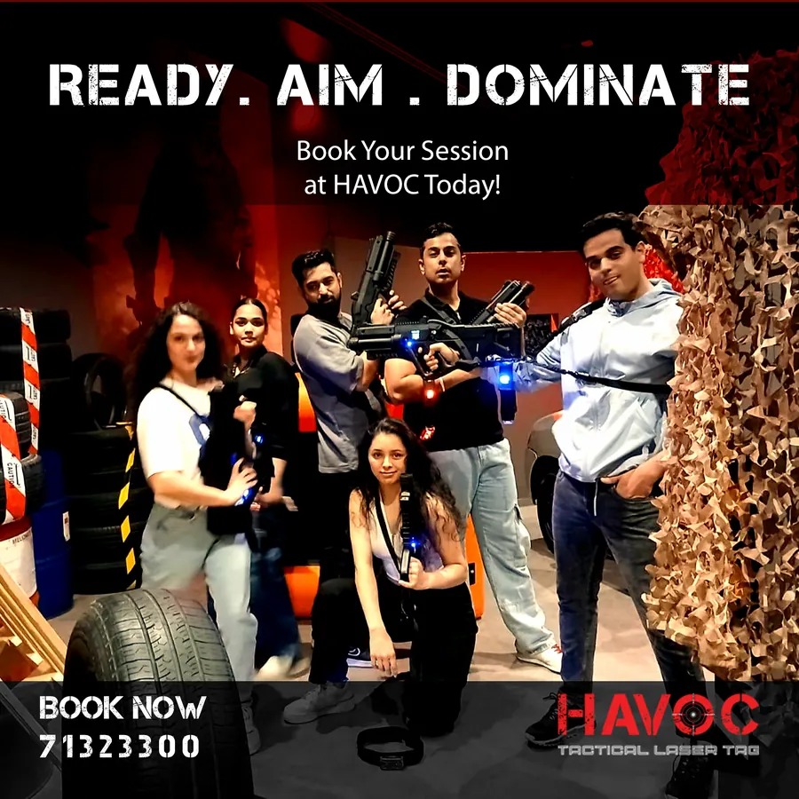 HAVOC laser tag ad: Ready, aim, dominate
