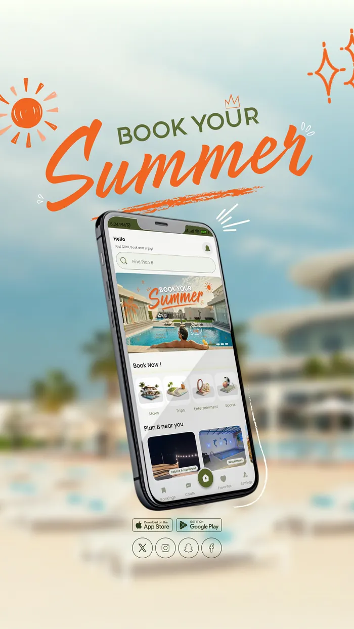 Plan B Book Your Summer story with the app screen